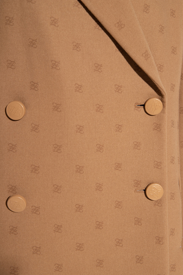 【関税&送料込】Fendi Mud Wool Blend Blazer Fendi Touch Bag | Double-breasted blazer Fendi